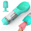 3-in-1 dog travel bottle — water, food & waste bags in one